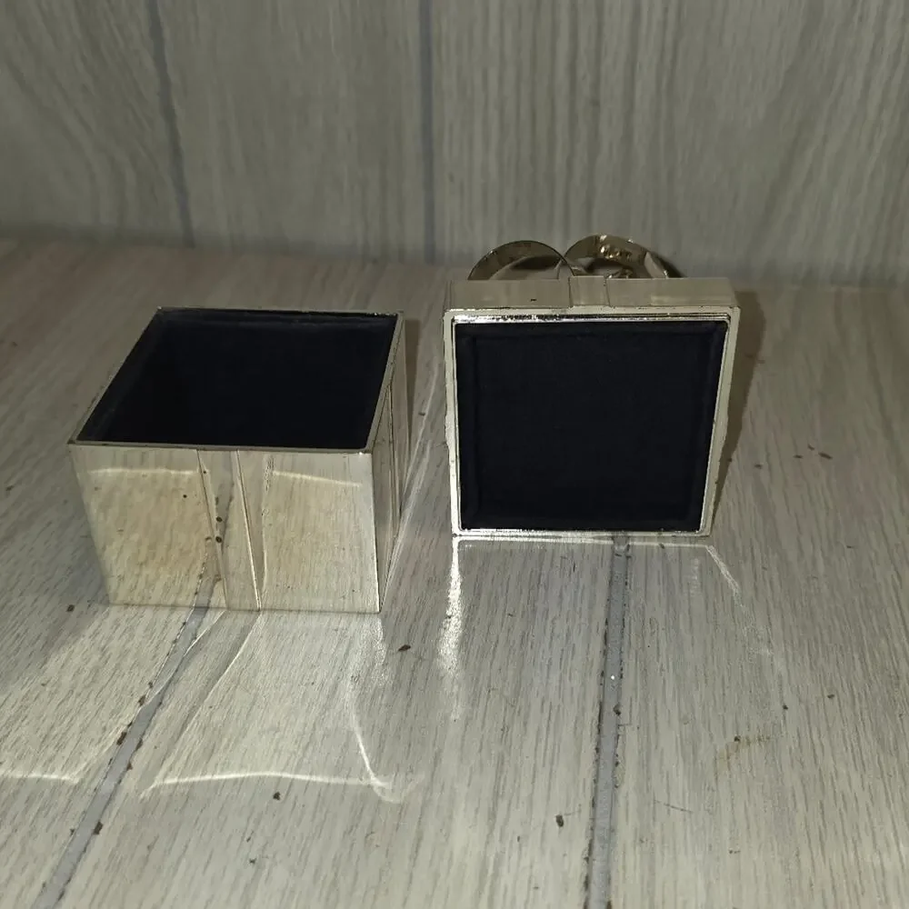 Vtg Silver Gift Box W/Bow Jewlery Box Trinket Gift Box 4
